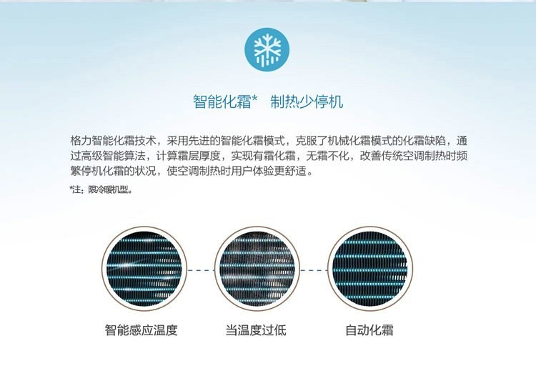 智能化霜，制热少停机