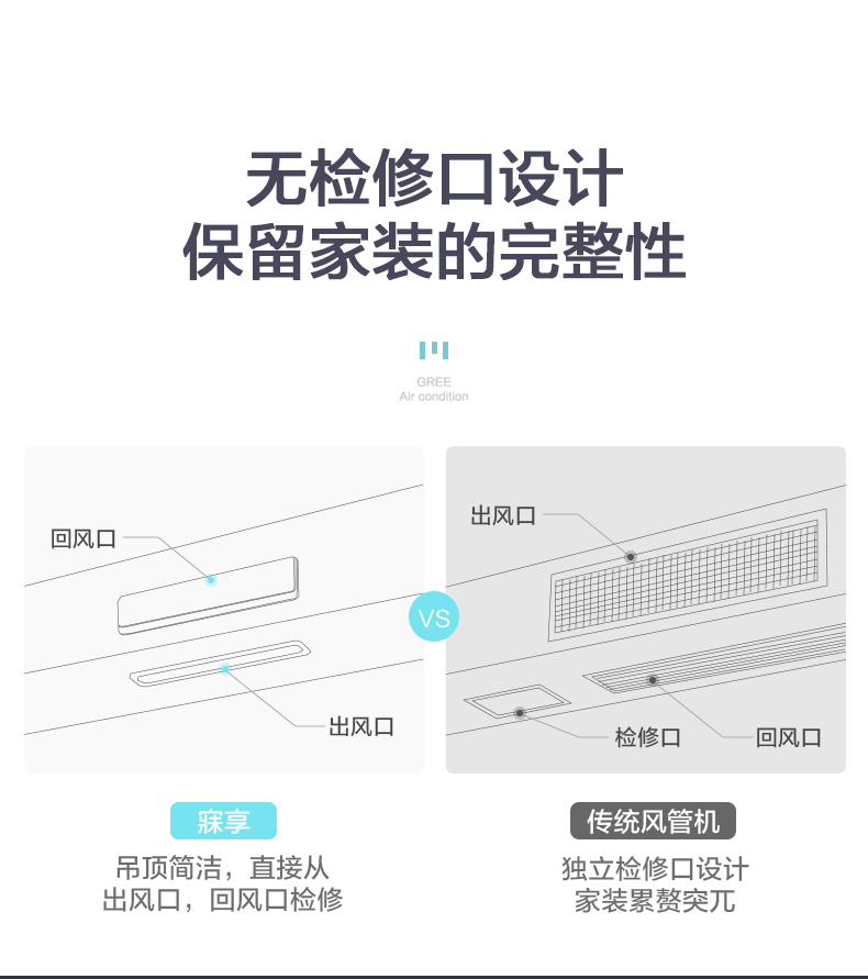 无检修口设计，保留家装的完整性